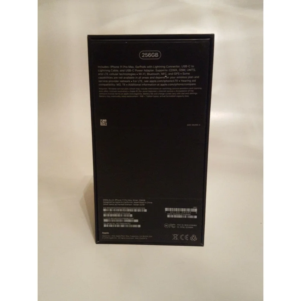 01 Original Apple  Empty Box Iphone 11 Pro Max Silver 256 gb EMPTY BOX